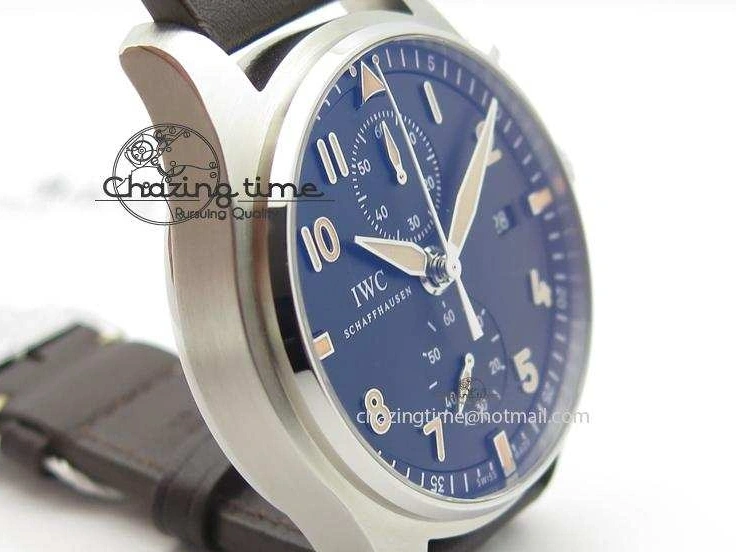 MIROTIME 0601 Pilot Chrono SS IW387808 CF3 ZF 1:1 Best Edition On Brown Leather Strap A Soft 7328